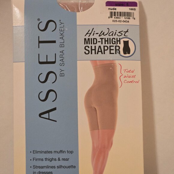 Spanx Assets by Sara Blakely Hi-Waist Mid Thigh Shapers Size 5 Nude NEW - Picture 1 of 4